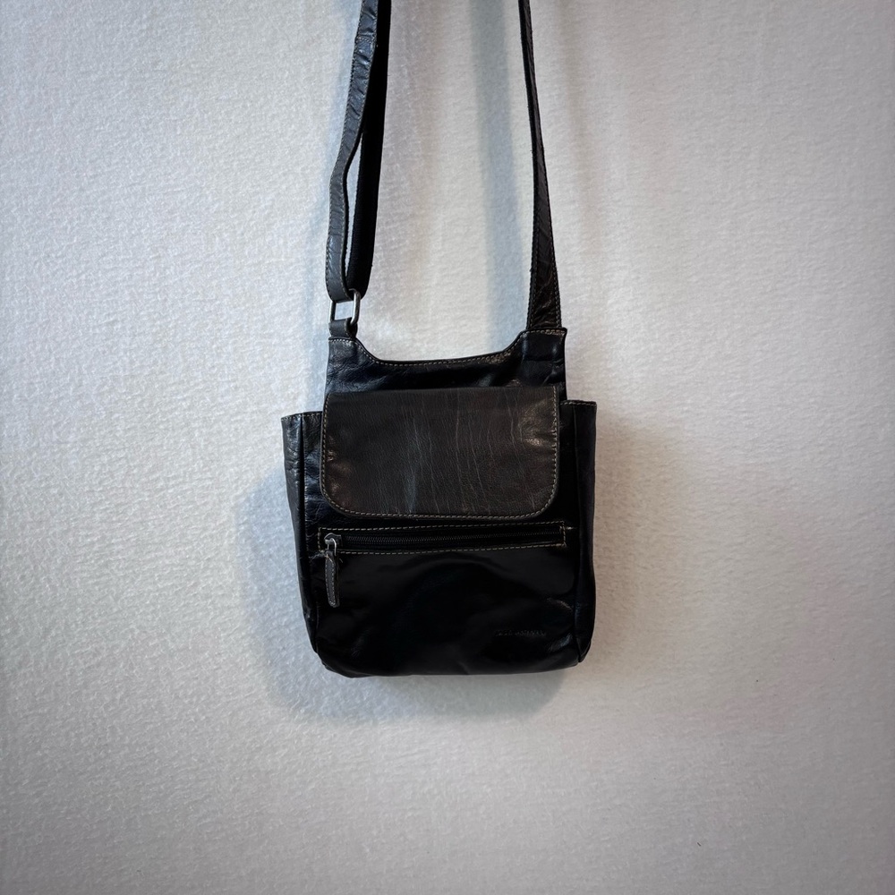 Jack Rogers Black Leather Crossbody Bag